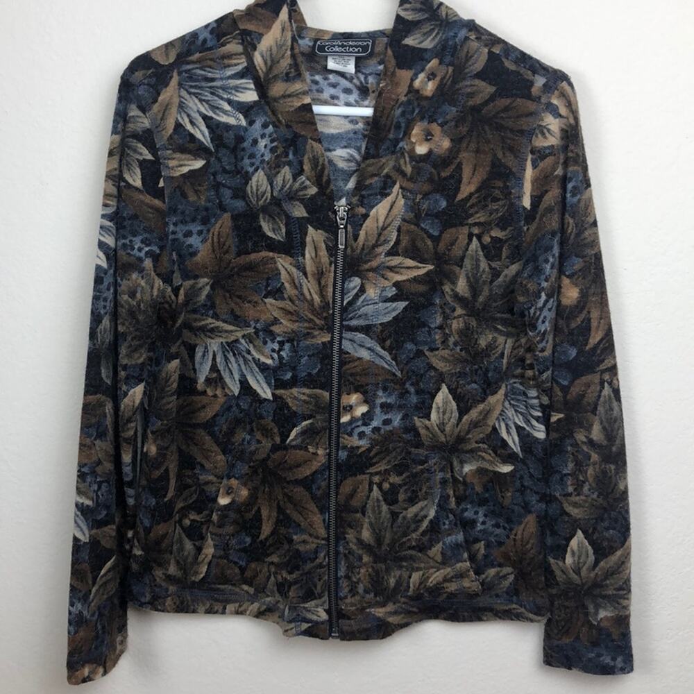 Vintage Carol Anderson M wool blend floral hoodie